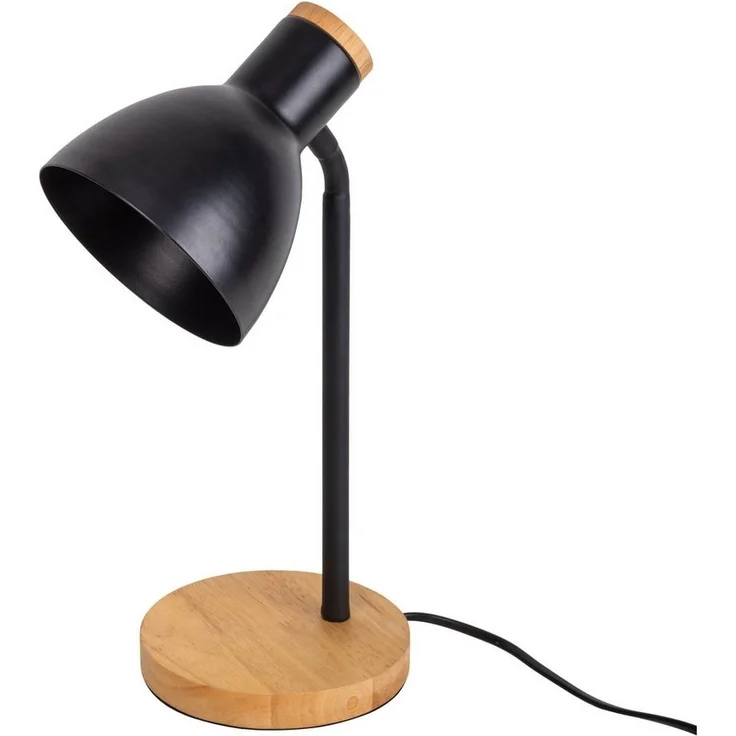 näve Schreibtischlampe Marie, ohne Leuchtmittel, Fuß und Schirm z.T. aus Holz, Schirm flexibel beweglich, E14 – Bild 3