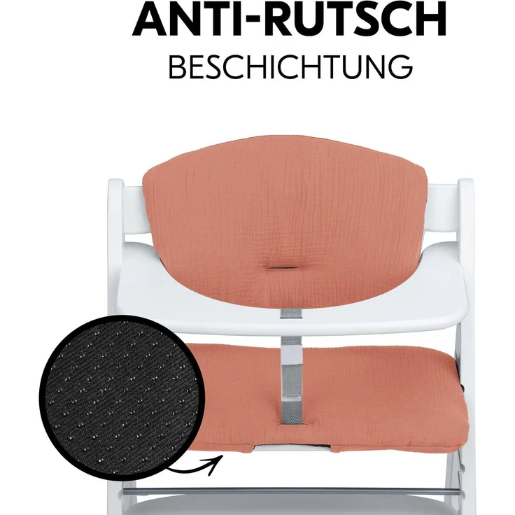 Hauck Sitzkissen Hochstuhlauflage Premium für Alpha Hochstuhl - 2-teilige Sitzauflage aus Baumwolle (Cork) – Bild 5