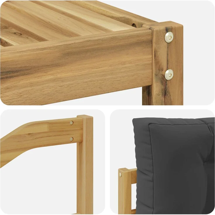vidaXL Outdoor-Sofagarnitur 6 stk. 6-Sitzer Weiß und Anthrazit 3386706 – Bild 6