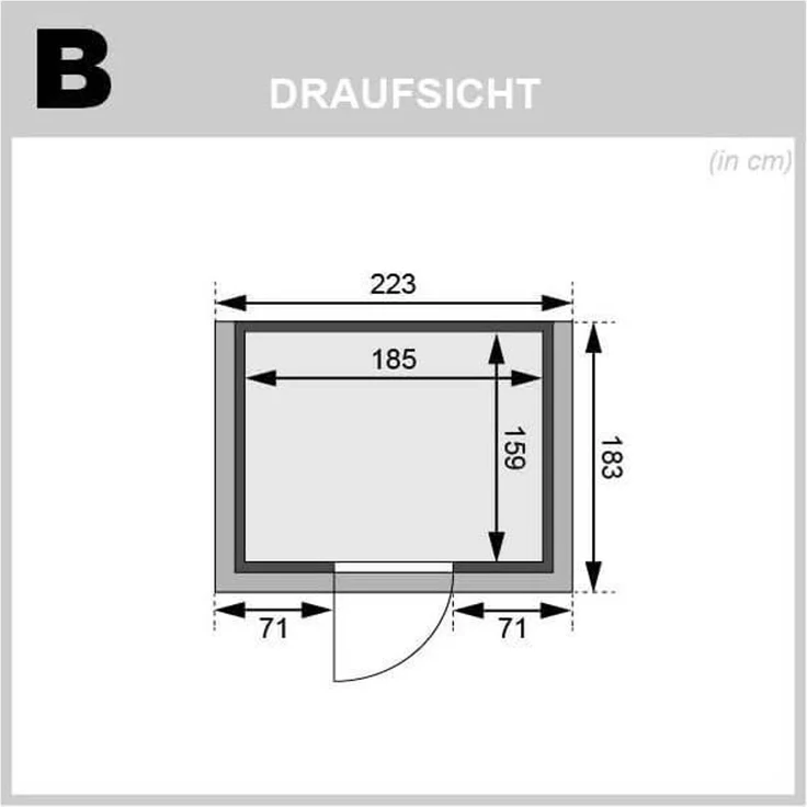 Karibu Sauna Adelina mit Dachkranz + 9kW BIO-Kombiofen mit ext. Steuerung Easy – Bild 5