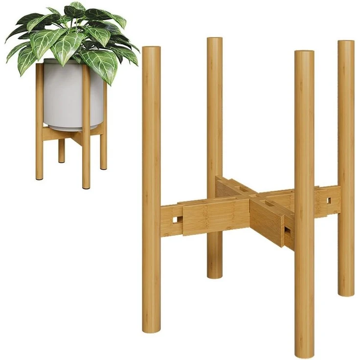 Bamworld Blumenständer Blumenhocker, Pflanzenhocker, Höhenverstellbar & Kippsicher (1 St), für verschiedene Blumentöpfe, höhe 37 cm – Bild 5