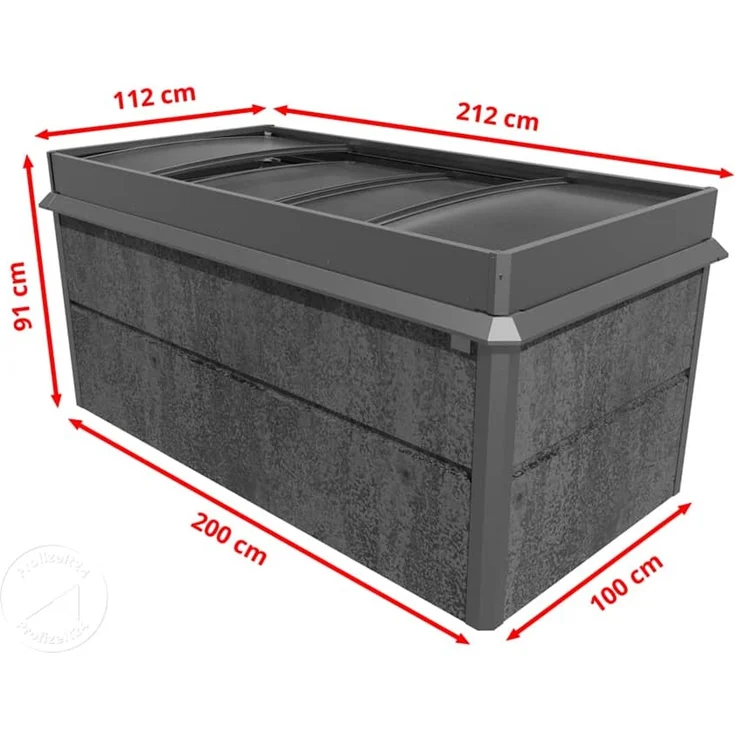 PRIMEYARD 200 x 100 x 77 cm Hochbeet Nele, Cortenstahl, Rost-Optik | inkl. Frühbeetaufsatz und Schneckenschutz – Bild 8