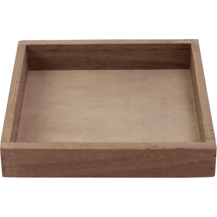 matches21 HOME & HOBBY Dekotablett Tablett Dekotablett quadratisch braun 20x20x3 cm (1 St) – Bild 1