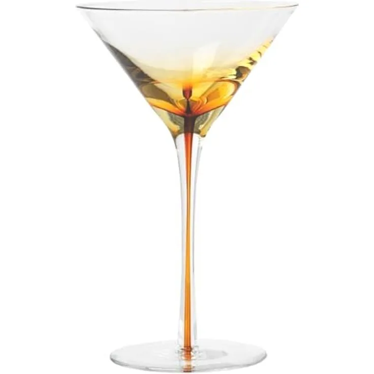 Broste Copenhagen Cocktailglas Amber Martiniglas caramel 18,9cm, Mundgeblasenes Glas, Amber Martiniglas