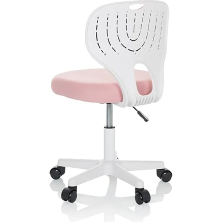 hjh OFFICE Kinder Schreibtischstuhl KIDDY TOP W Kinderbürostuhl Stoff Drehstuhl, mitwachsend, Rosa, 736425 – Bild 9