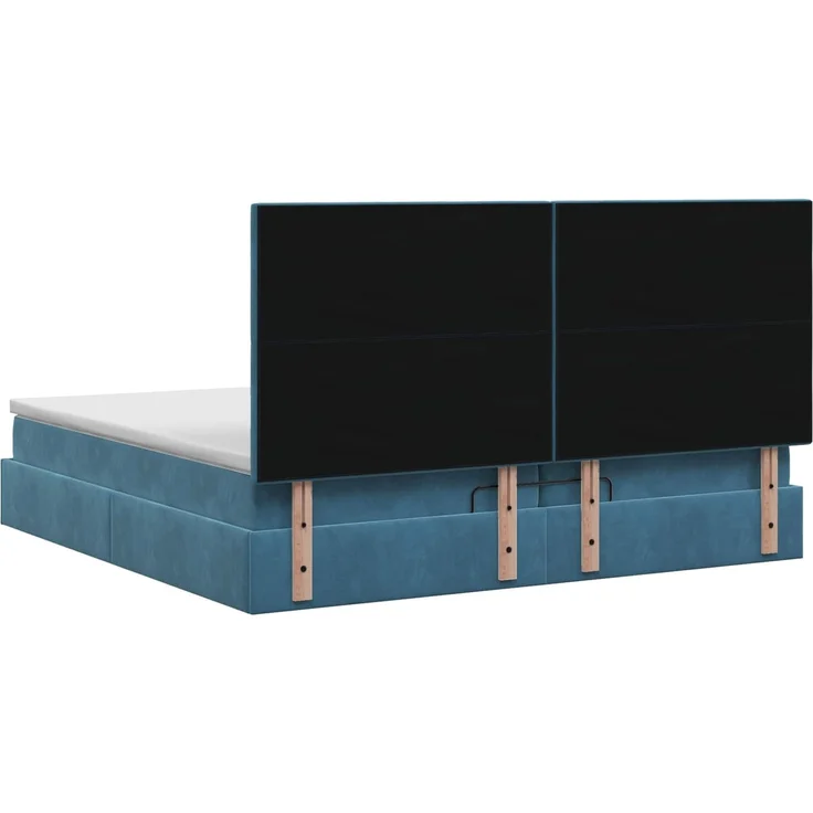 vidaXL Ottoman Bett mit Matratze Dunkelblau 200 x 200 cm Samt 3457675 – Bild 9