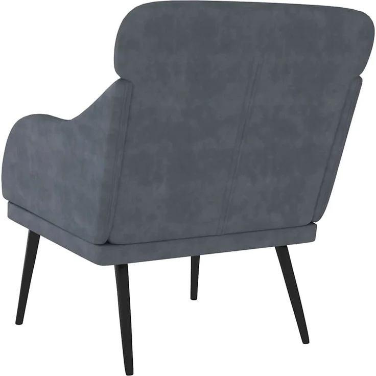 Sessel wohnzimmer, Relaxsessel Dunkelgrau 63 x 76 x 80 cm Samt – Bild 4