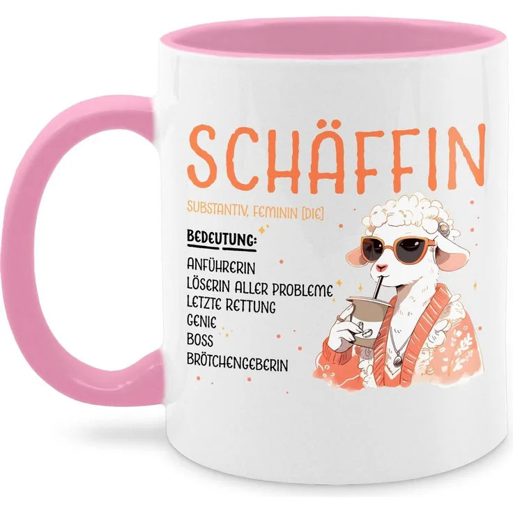 Shirtracer Tasse Schäffin I Chefin Geschenk I Anführerin I Leiterin I Vorgesetzte I Lus, Keramik, Kaffeetasse Job Geschenk