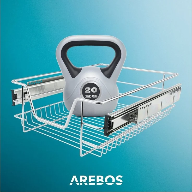 Arebos Innenschublade 2x Teleskopschublade für Küche, ausziehbare Küchenschublade (Set, 2 St) – Bild 4