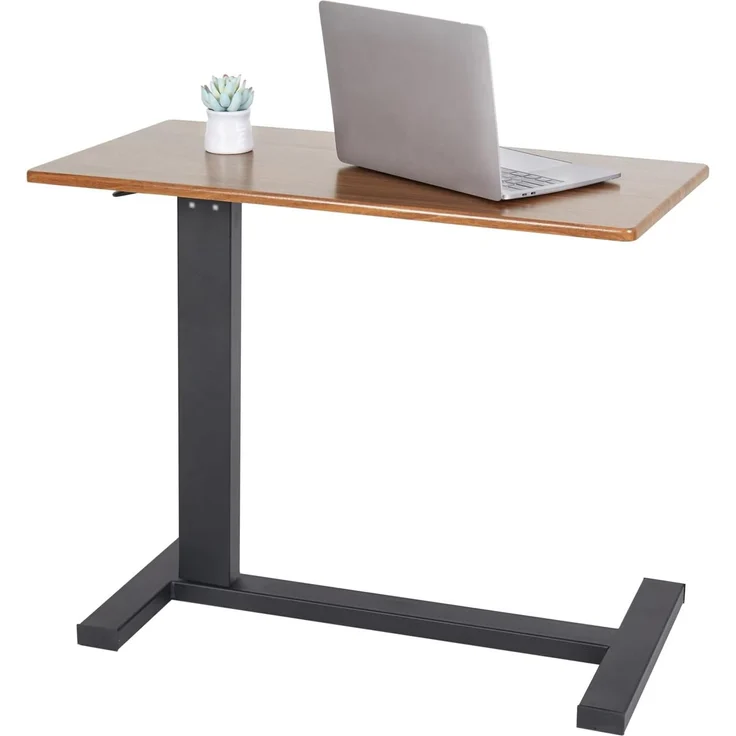 FATIVO Betttisch Beistelltisch Pflegetisch H?henverstellbar Laptoptisch auf Rollen Krankentisch aus MDF Braun 80x40x90 cm – Bild 10