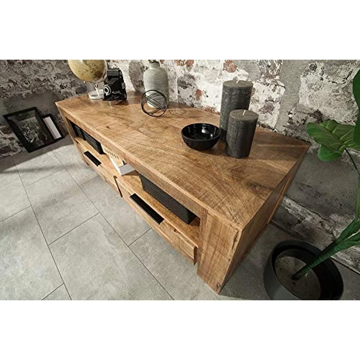 riess-ambiente Lowboard IRON CRAFT 130cm natur, Massivholz · TV-Board · 2 Schubladen · Mangoholz · Wohnzimmer – Bild 6