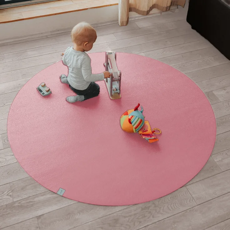 Runde Krabbelmatte SanoSoft "made in Germany" - Öko-Tex 100 Rosa 160 cm