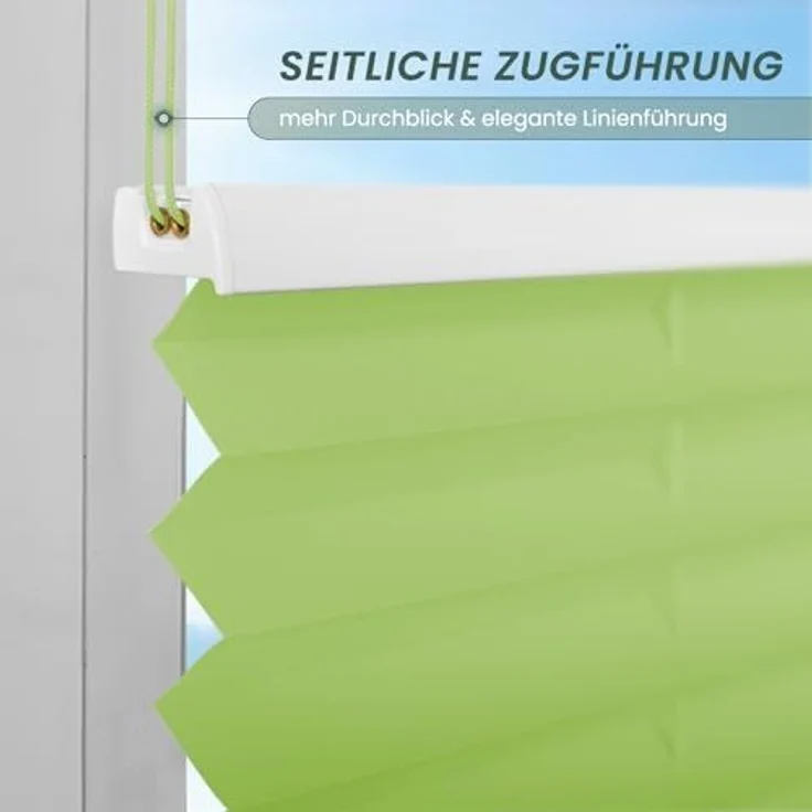 Plisseerollo ohne Bohren Klemmfix 40x120 cm(BxH) Grün Jalousie Sonnenschutz Easyfix Faltrollo Lichtdurchlässig Rollo für Fenster & Tür – Bild 4