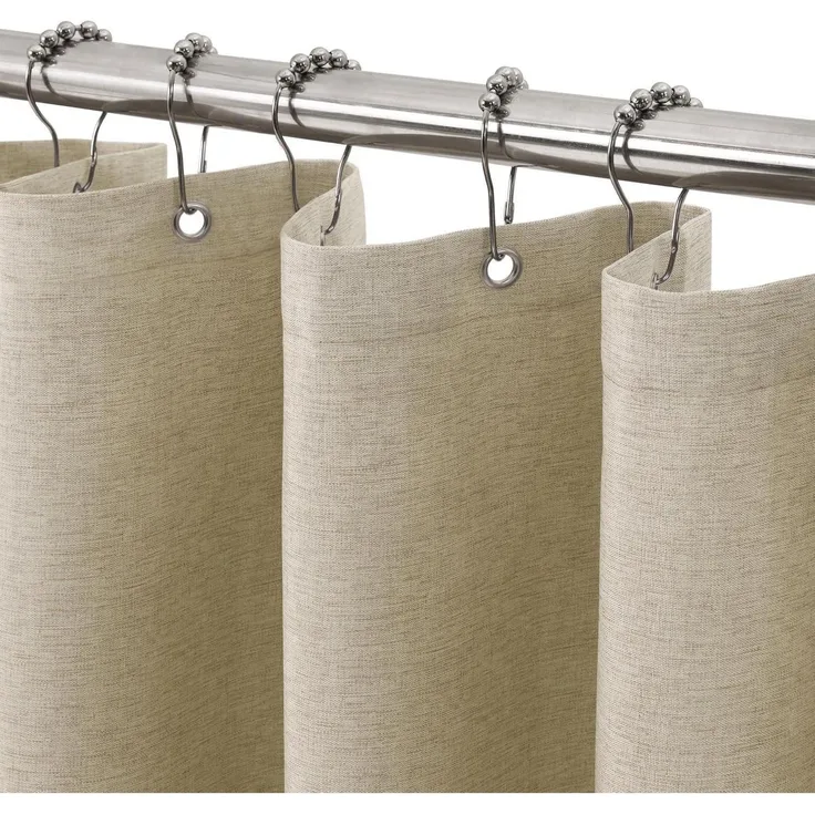 Duschvorhang Leinen in Taupe 182x92cm wasserdicht und schimmelresistent