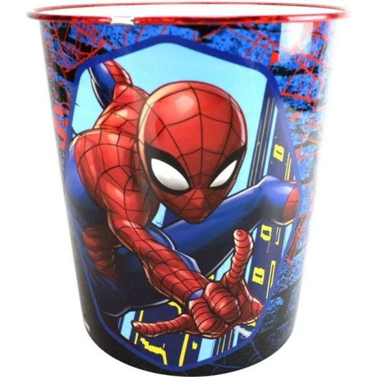 Papierkorb fürs Kinderzimmer aus Kunststoff Zeichentrickfiguren Motiv ca. Ø 21cm Spider-Man – Bild 2