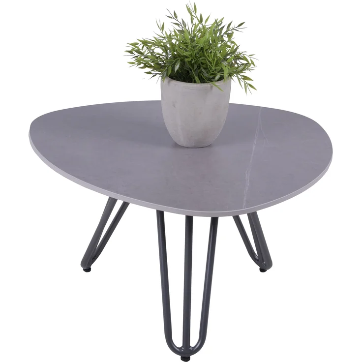Gartentisch KALLE - Aluminium, gesinterter Stein, Grau, 68 x 68 x 39 cm | Terrassentisch Wetterfest Outdoor Tisch – Bild 1