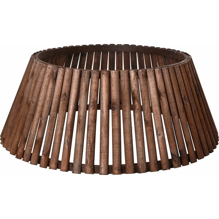 Kaemingk Weihnachtsbaumdecke, Weihnachtsbaumrock aus Holz 43x22cm Braun – Bild 3