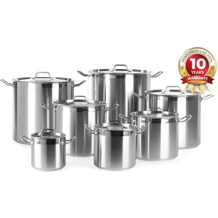 HENDI Kochtopf, hoch - mit Deckel, Profi Line, 50L, ⌀400x(H)400mm