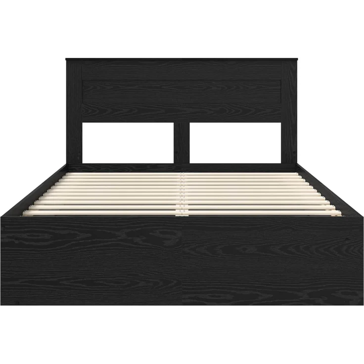 vidaXL Bettrahmen Schwarz 160 x 200 cm Massives Kiefernholz 3409736 – Bild 6