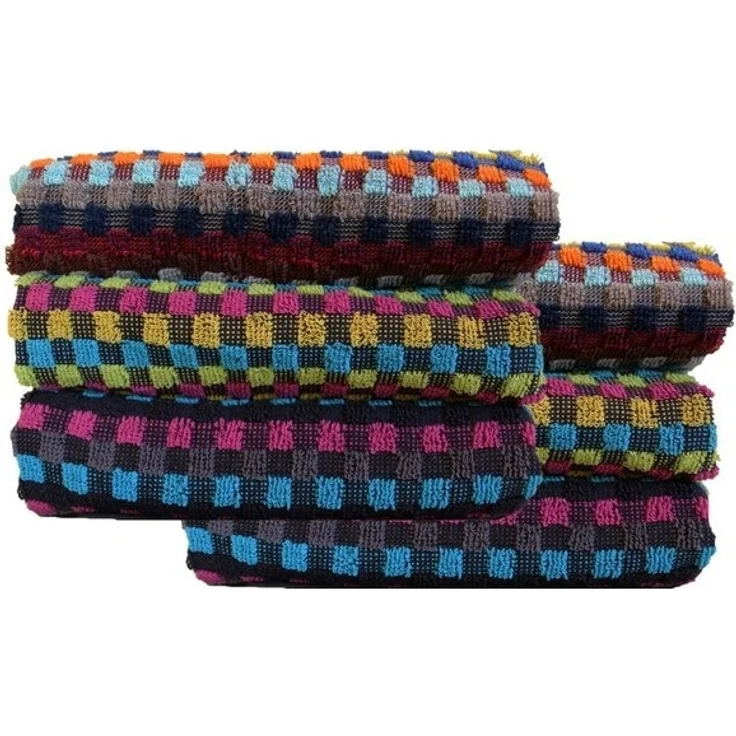 KH-Haushaltshandel Handtuch Frottier Grubentuch, 50x90 cm, Multicolor kariert, Handtuch, Baumwolle, Frottier (6-St), 6er Packung, robustes Zwirn Frottee – Bild 2