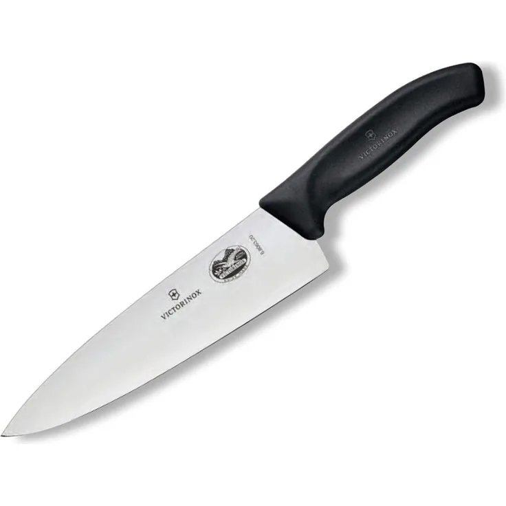 Victorinox Swiss Classic Tranchiermesser, extra breite Klinge, 20 cm Klinge, Rostfrei, Edelstahl, Spülmaschinengeeignet, Geschenkbox, schwarz