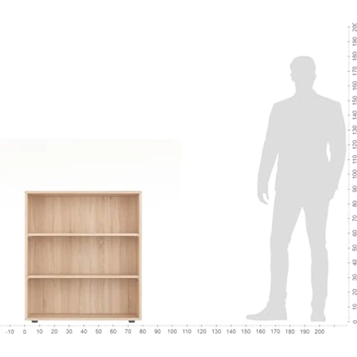KOMTO Bücherregal Lumo 80 cm breit Regal mit 3, 4, 6 Ebenen und Höhenverstellbare Regale, Aufbewahrungsregal Bookshelf Weiß – Bild 9
