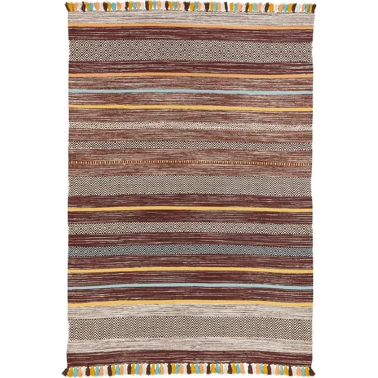 Pergamon Wollteppich Natur Teppich Kelim Kalleen, Rechteckig, Höhe: 8 mm – Bild 1