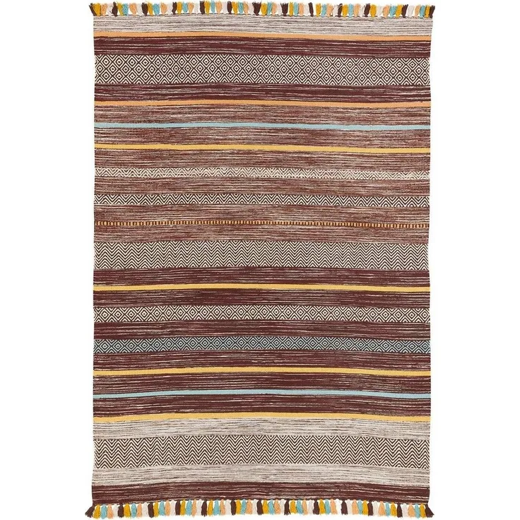 Pergamon Wollteppich Natur Teppich Kelim Kalleen, Rechteckig, Höhe: 8 mm
