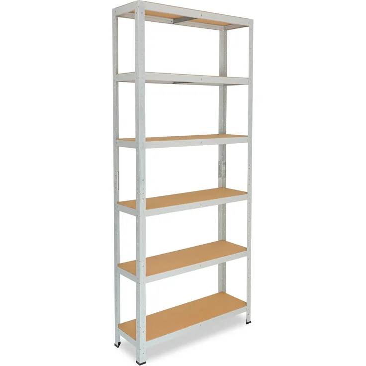 shelfplaza OFFICE 200x120x60 cm Schwerlastregal in lichtgrau mit 6 Böden und 145 kg Traglast pro Boden