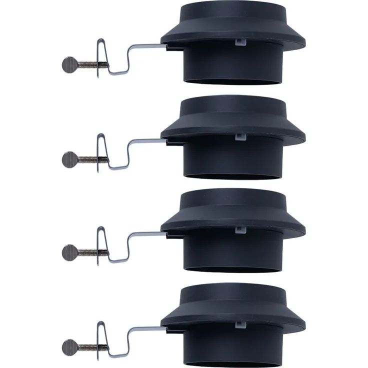4er Set Solar-Dachrinnenleuchten, anthrazit, L 16 cm