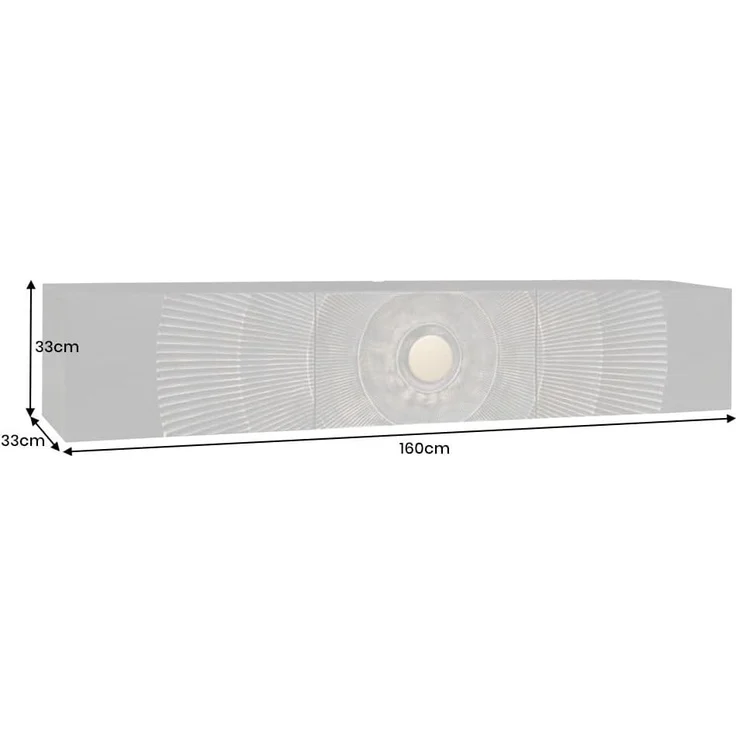 riess-ambiente Lowboard GOLDEN SUNSET 160cm schwarz / gold (Einzelartikel, 1 St), Massivholz · 3D Front · hängend · handmade · TV-Schrank · Design – Bild 8