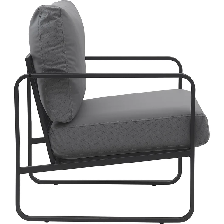 CLP Lounger Manea mit Metallgestell,grau Kunstleder – Bild 4