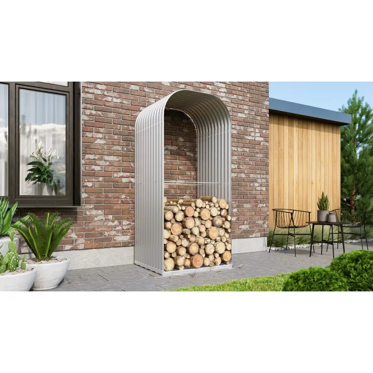 Vitavia Kaminholzregal "Lignum 858", aluminium blank, 86 x 99 x 223 cm (hoch)