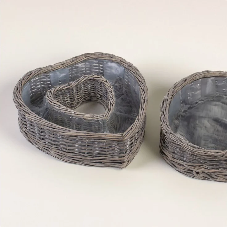 matches21 HOME & HOBBY Blumentopf Herz Pflanz-Schalen für außen runde Pflanzherzen grau 45, 55 cm (1 St), Blumen-Körbe als Pflanz-Körbe, Blumen-Schalen und Grabschmuck – Bild 4