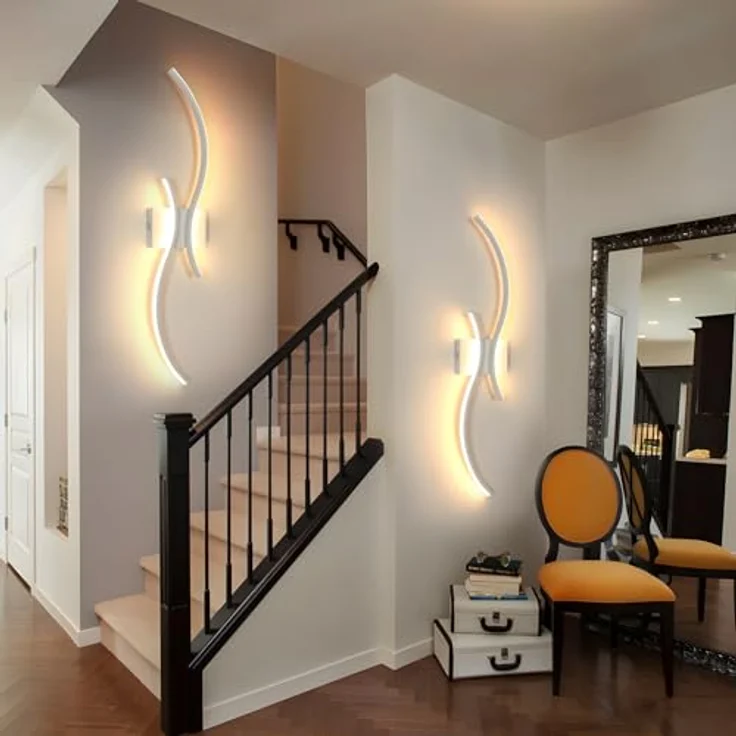Goeco LED Wandleuchte Dimmbar, 80cm Lang Wandlampe Innen 2 Fimmige 3000K-6500K, Memory-Funktion, Modern LED Wandbeleuchtung für Flur Treppenhaus Wohnzimmer Schlafzimmer, Weiß – Bild 3