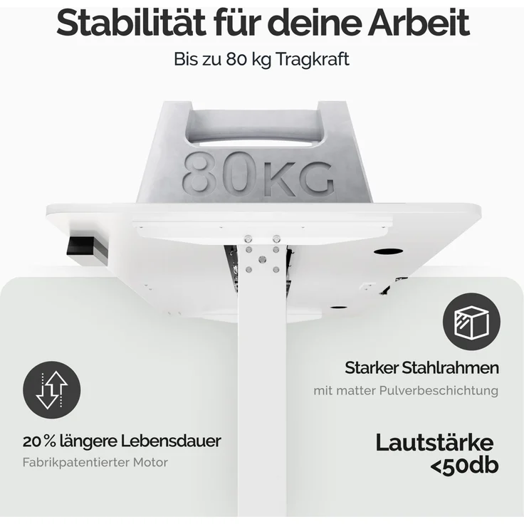 Casaria Elektrisch höhenverstellbarer Schreibtisch, LCD- Display, Spanplatte/Stahlgestell, Weiß, 160x75 cm – Bild 4