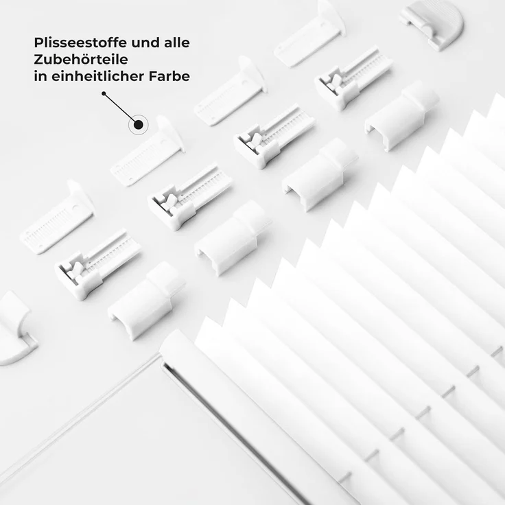 Sonello Plissee Klemmfix ohne Bohren 50x200 cm Weiß Faltrollo Plisseerollo Jalousie für Tür & Fenster Blickdicht Sichtschutz Sonnenschutz Fertifplissee Rollo – Bild 2