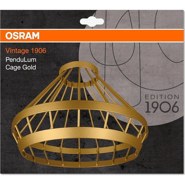 Osram Vintage Edition 1906 Lampenschirm Cage, gold, Zur Erweiterung Ihrer Osram Pendulum Leuchte, P20, Aluminiumgehaeuse – Bild 3