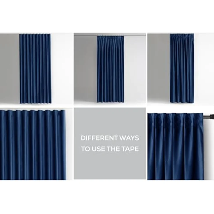 Restilo Gardine Gardine Multifunktionsband Kräuselband Vorhang Verdunkelnd Samt Textil (1 St), Kräuselband, verdunkelnd, Samt Textilien, mit Raffhalter – Bild 7