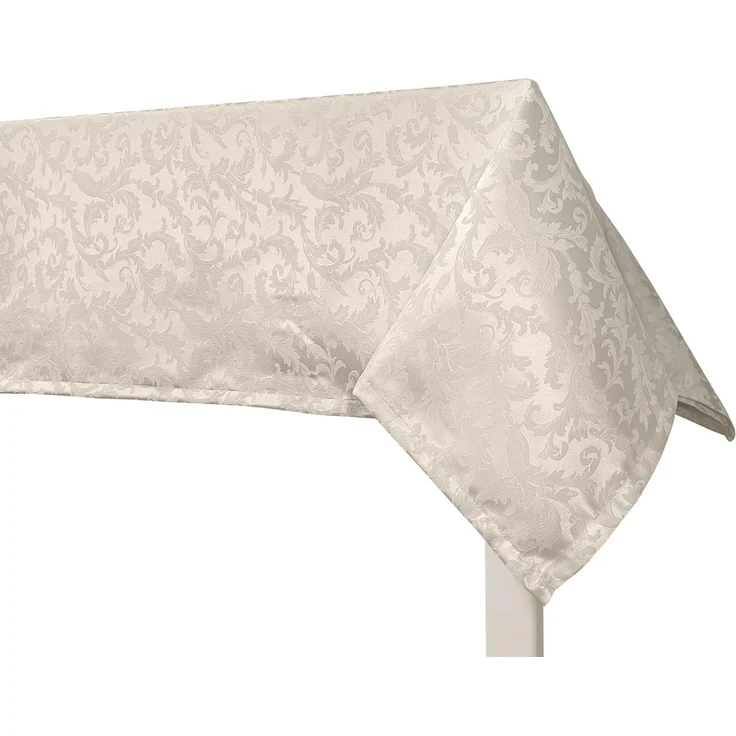 Giovanni Dolcinotti | rechteckige Tischdecke Weihnachten 140x280 cm Jacquard Damast - 12-Sitzer - 100% Made in Italy - Farbe Elfenbein – Bild 3