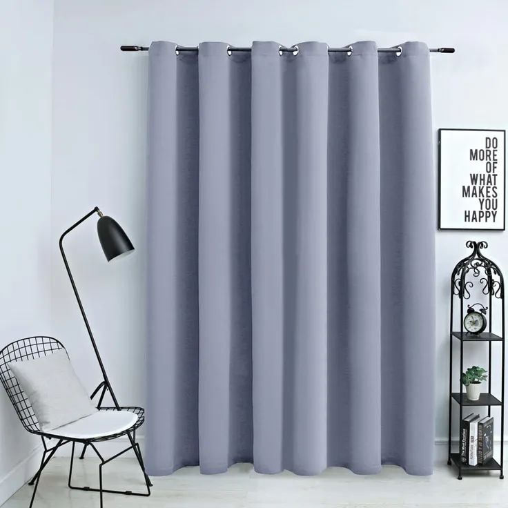 vidaXL Verdunkelungsvorhang mit Metallösen Grau 290 x 245 cm 134429