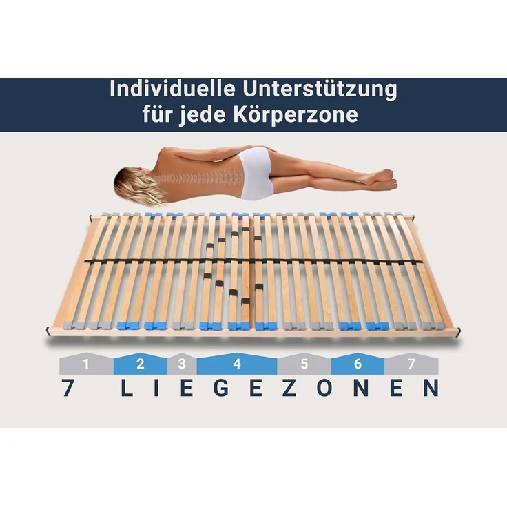 Lattenrost MaDeRa 7-Zonen-Lattenrost – 3 verschiedene Ausführungen, Selbstmontage, Betten-ABC, Kopfteil Bettkastenfunktion, Fußteil Bettkastenfunktion, Optimale Anpassung an den Körper, besondere Langlebigkeit, stabil – Bild 4