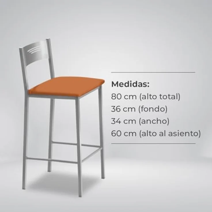 ASTIMESA Zwei Küchenhocker, 60 cm, Kunstleder, Orange (TAB60NA) – Bild 7
