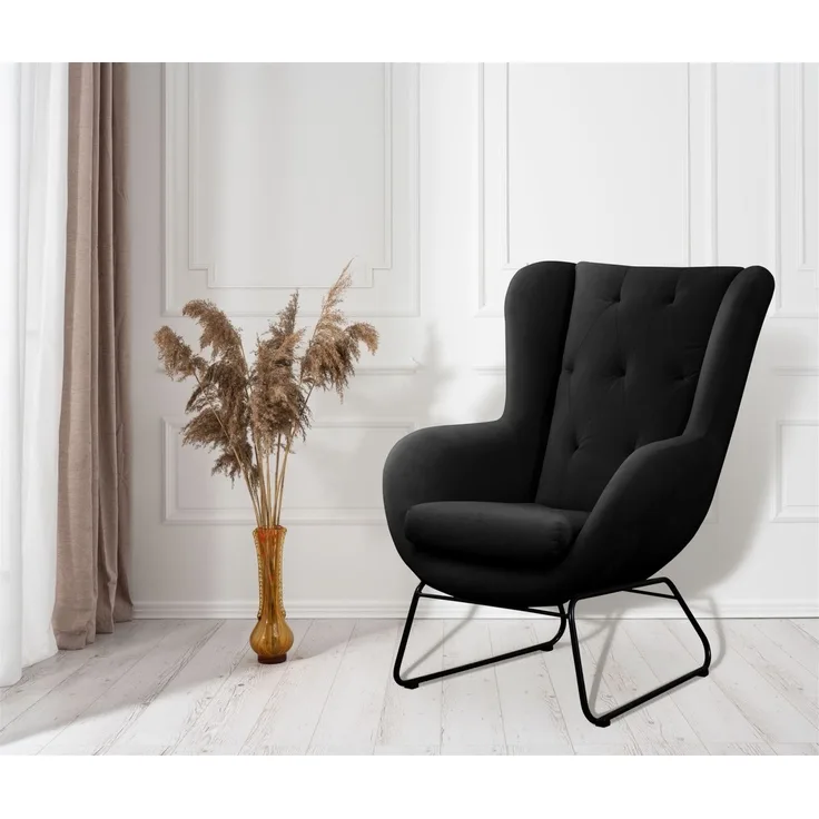Sessel Designersessel ARTEMIS in Stoff Kronos Schwarz