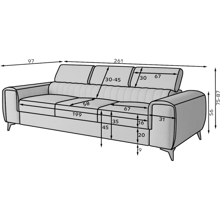 Sofa 3-Sitzer mit Schlaffunktion Schlafsofa ELENI Stoff Monolith Grün – Bild 6