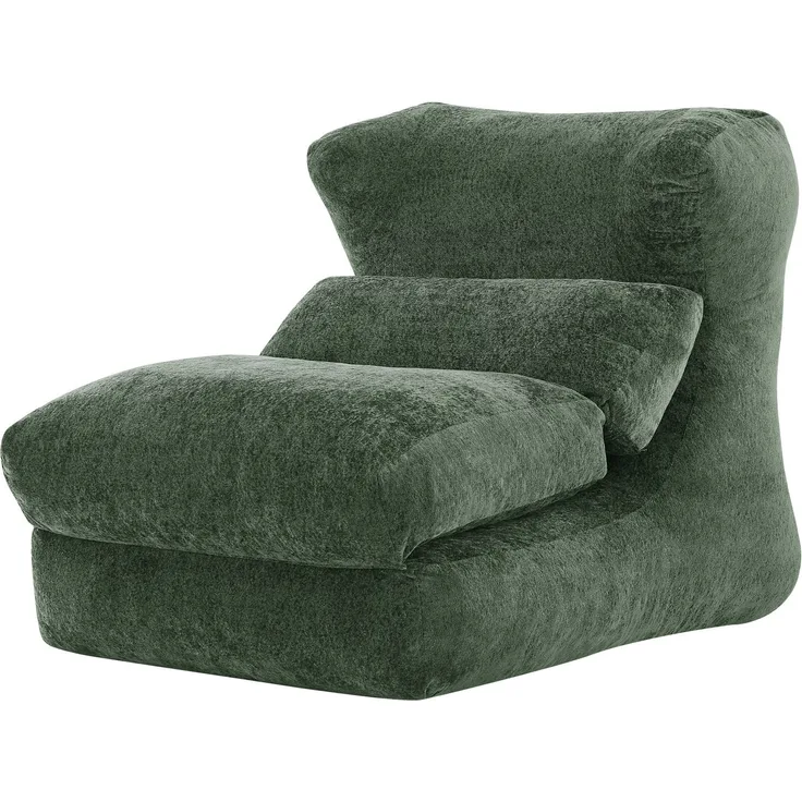 Multifunktionales, wandelbares Sofa, faltbarer Bodenliegestuhl, weiche Chenille-Füllung, ergonomischer Freizeitsessel--Helles Salbeigrün--90x118x86cm--YOUDENOVA
