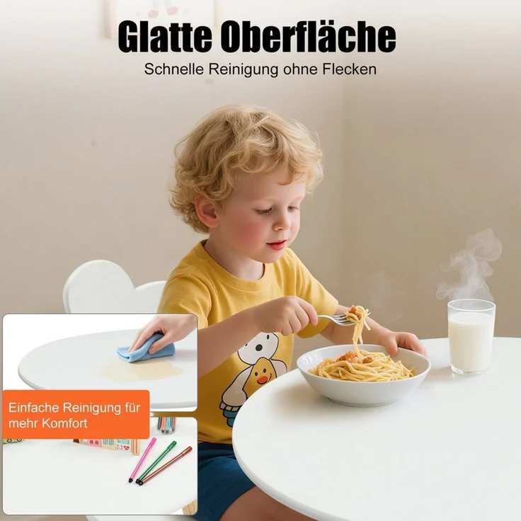 LEADZM Kindertisch Kindertisch mit 2 Stühlen, Kindersitzgruppe – Bild 4