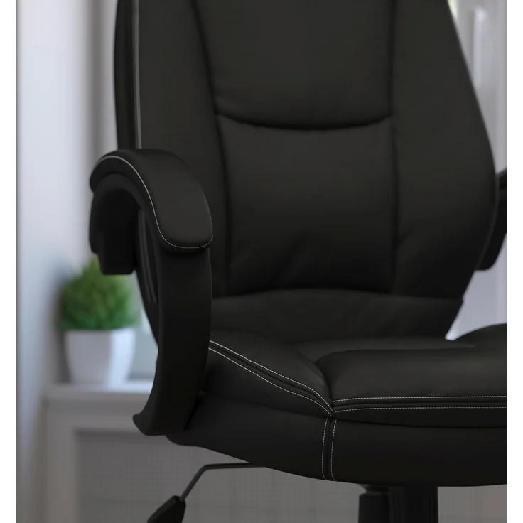 Flash Möbel h-hlc-0005-high-1b-gg Hohe Rückenlehne schwarz Leder modernes Bürostuhl – Bild 5