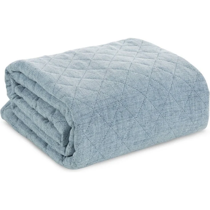 Eurofirany Tagesdecke LEINOPTIK, Karomuster Steppung Doppelbett Überwurf Einfarbig Grau Beige – Bild 2