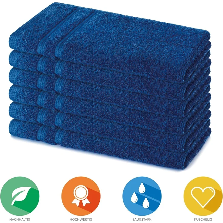Lavea Gästehandtuch Bali, 30x50cm aus 100% Bio-Baumwolle, einzigartig weiche Gästetücher mit Aufhänger (Set, 6-St), hochwertiges und nachhaltiges Premium Gästetuch – saugstarke Faser – Bild 3